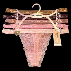 NWT•Juicy Couture Lace Thong 5pc Set